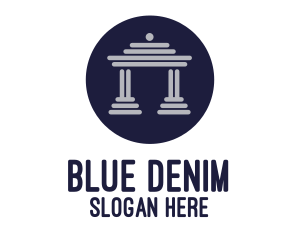 Blue House Front  logo design