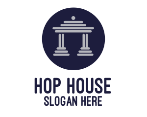 Blue House Front  logo design