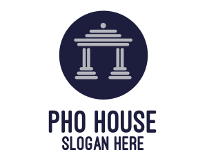 Blue House Front  logo design