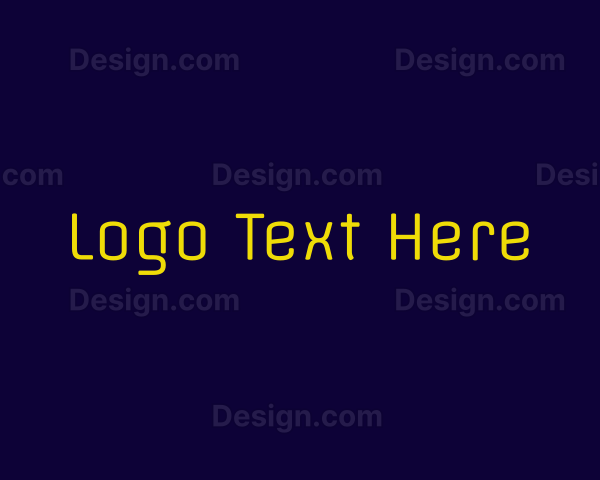 Neon Yellow Text Font Logo