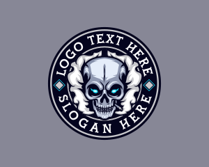 Smoking Skull Cigarette Logo