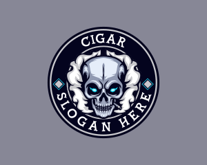 Smoking Skull Cigarette logo design