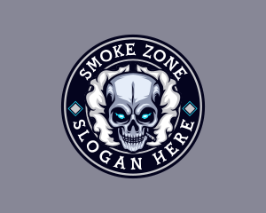 Smoking Skull Cigarette logo design