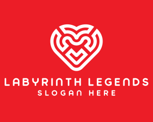 Red Heart Maze logo design