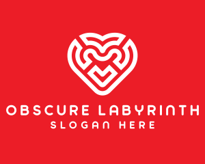 Red Heart Maze logo design