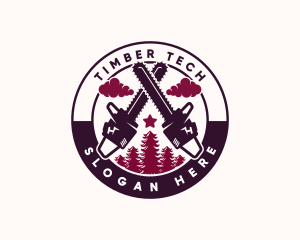 Chainsaw Wood Logging logo