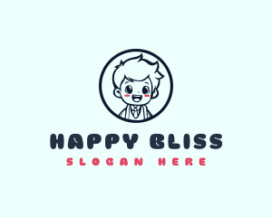 Boy Happy Student logo design