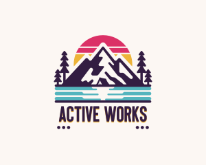 Mountain Summit Hiking logo design