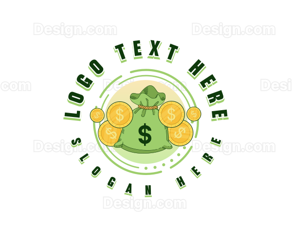 Dollar Coin Sack Logo