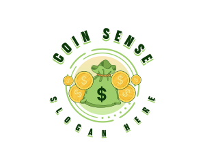 Dollar Coin Sack logo design