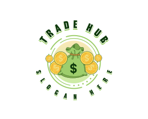 Dollar Coin Sack logo design