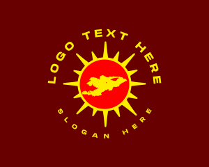 Kyrgyzstan Map Sun logo