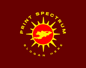 Kyrgyzstan Map Sun Logo