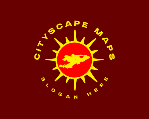 Kyrgyzstan Map Sun logo