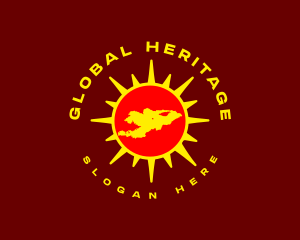 Kyrgyzstan Map Sun logo