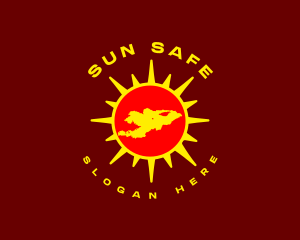 Kyrgyzstan Map Sun logo design