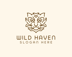 Wild Bobcat Head logo design