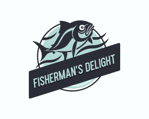 Angler Fisherman Fish logo design