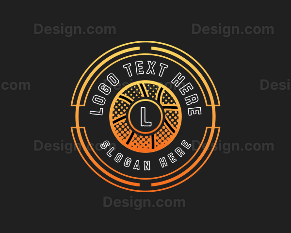 Modern Basketball Ball Circle Logo