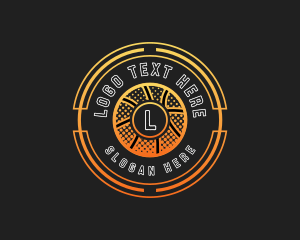 Modern Basketball Ball Circle Logo