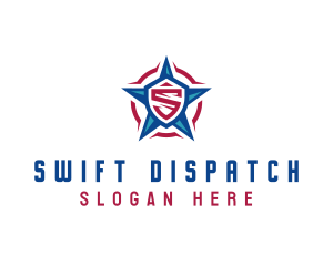 American Patriotic Star Letter S logo design