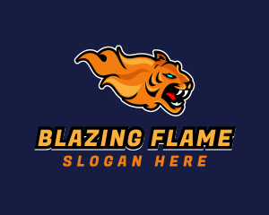 Gamer Flaming Tiger logo design