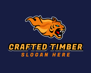 Gamer Flaming Tiger logo design