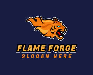 Gamer Flaming Tiger logo design