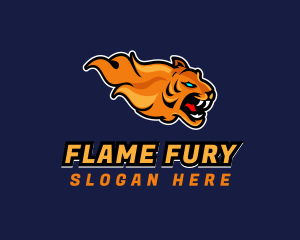 Gamer Flaming Tiger logo design