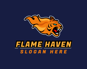 Gamer Flaming Tiger logo design