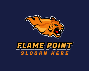 Gamer Flaming Tiger logo design