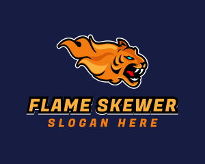 Gamer Flaming Tiger logo design