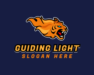 Gamer Flaming Tiger logo design