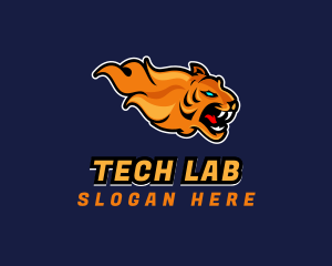 Gamer Flaming Tiger logo design