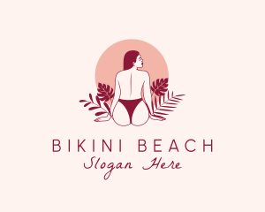 Woman Beach Swimsuit logo design