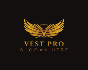 Golden Wings Letter V logo design