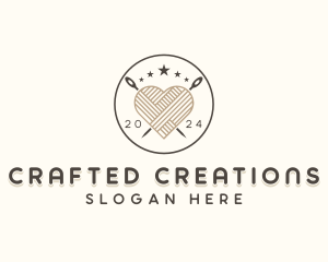 Yarn Weaving Heart logo design