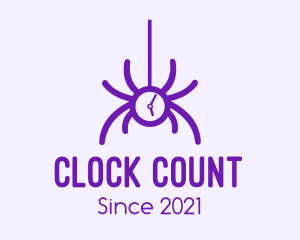 Violet Spider Clock logo design