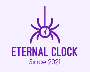 Violet Spider Clock logo design