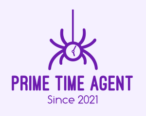 Violet Spider Clock logo design