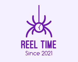 Violet Spider Clock logo design