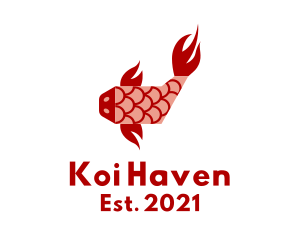 Red Koi Fish  logo