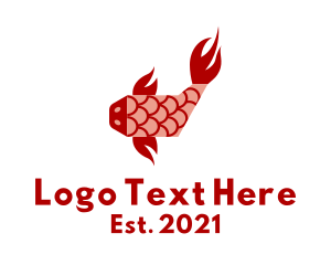 Red Koi Fish  logo