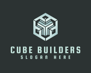 Modern Cyber Cube logo design