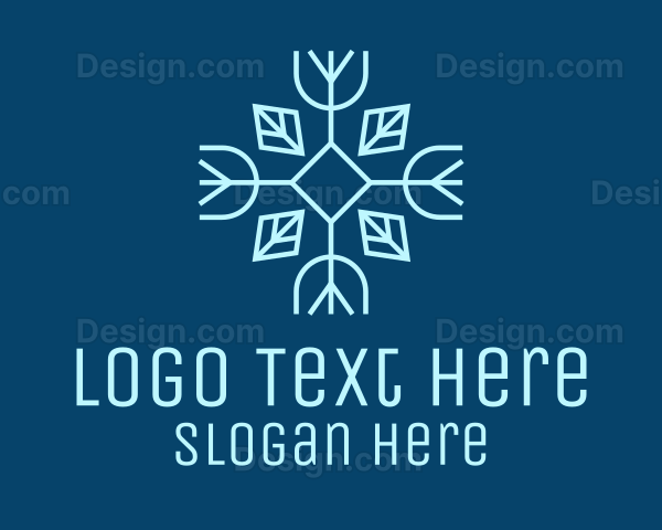 Winter Leaf Snowflake Logo