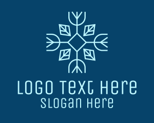 Winter Leaf Snowflake logo