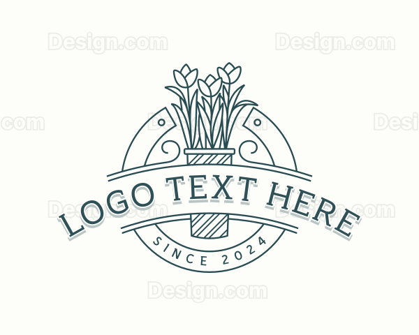 Garden Flower Planting Logo