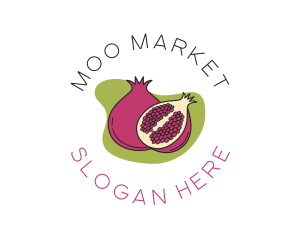 Pomegranate Fruit Market logo design