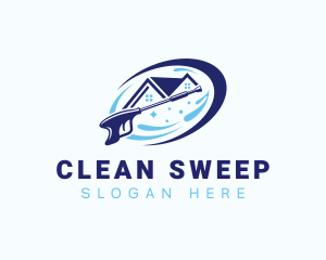 Sanitation Pressure Wash Janitor logo design