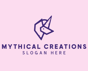 Mythical Unicorn Creature logo design